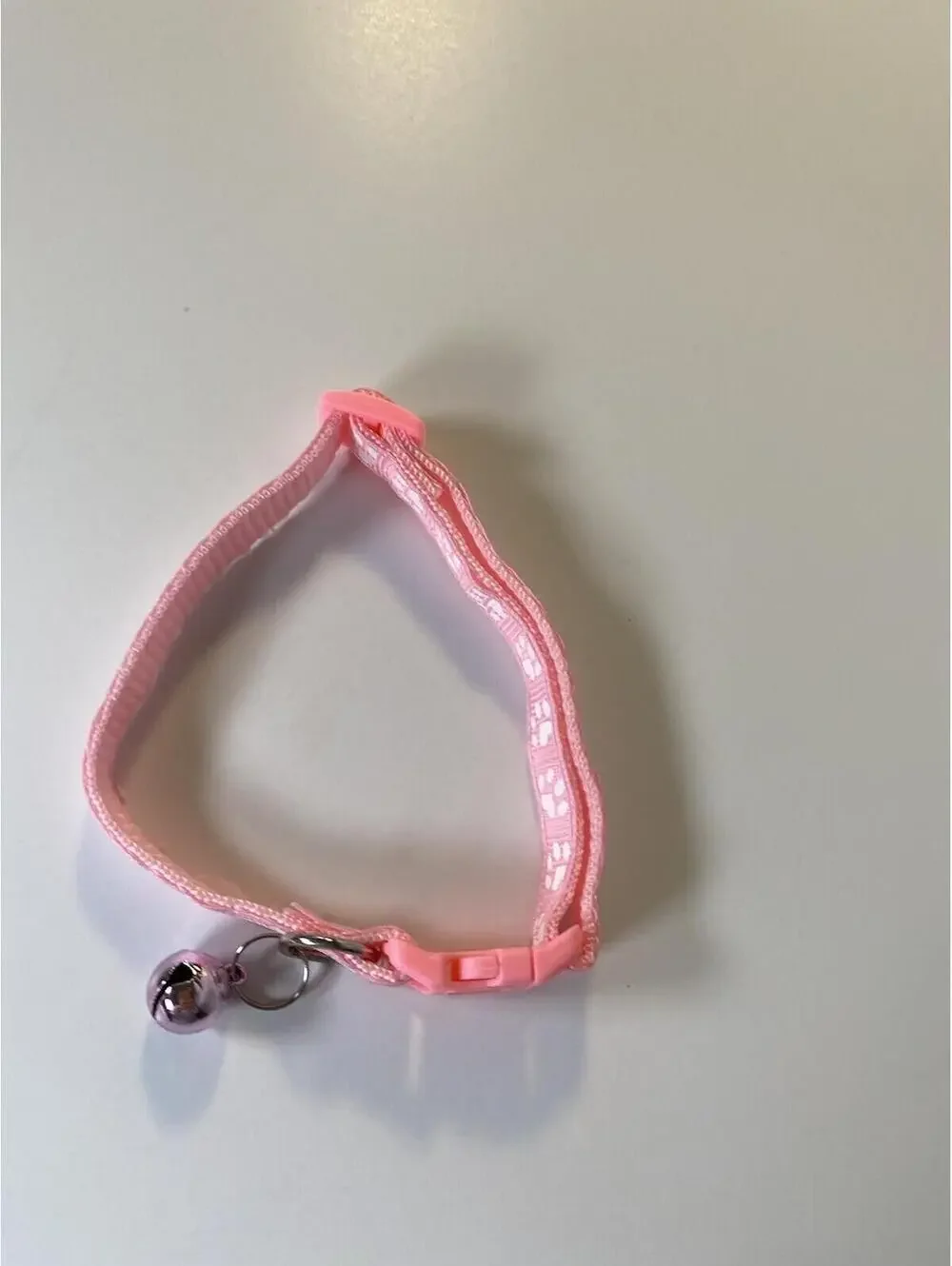 Pink Pet Collar for Cats and Small Dogs Cute With Bell Paws Adjustable Size New